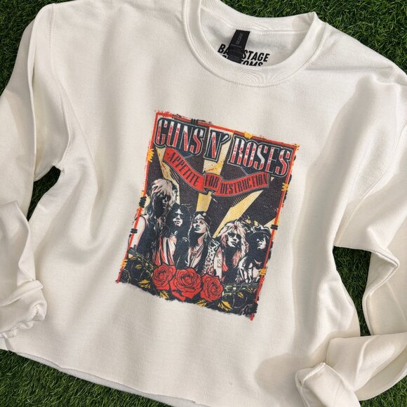 NOT PERFECT | Guns N Roses Cropped Sweatshirt - Picture 1 of 3